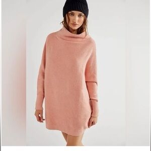 Free people Ottoman slouchy tunic dusty pink sweater women’s large mock neck